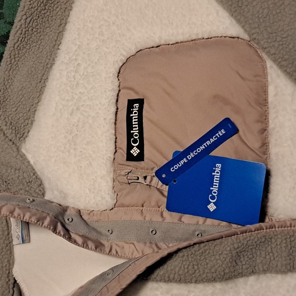 Columbia Womens' Gray and Cream Fleece Jacket Size XLarge New & Large - Picture 2 of 4